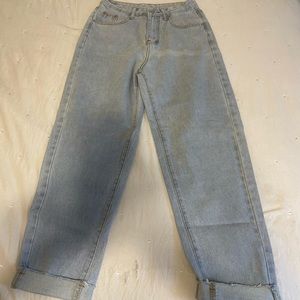 light wash shein baggy jeans